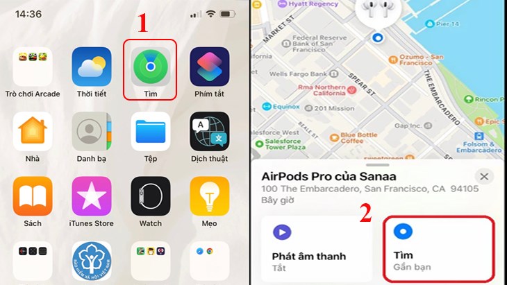 Tìm qua iPhone hoặc iPad
